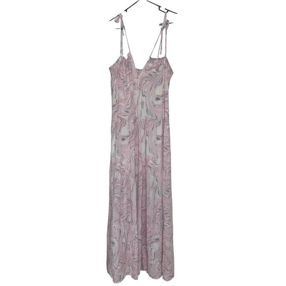 Buddy Love Reese Maxi Dress Size Large Pink Quartz Swirl Print Tie-Shoulder NWT - Picture 2 of 14